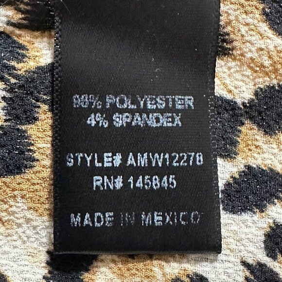 Alison Andrews Womens Leopard Print Roll Tab Sleeve Blouse L Mob Wife Career - Picture 6 of 9